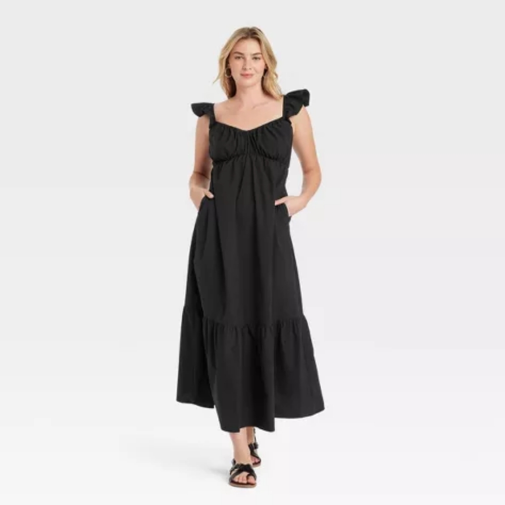 Women's Flutter Cap Sleeve Maxi A-Line Dress - Universal Thread
